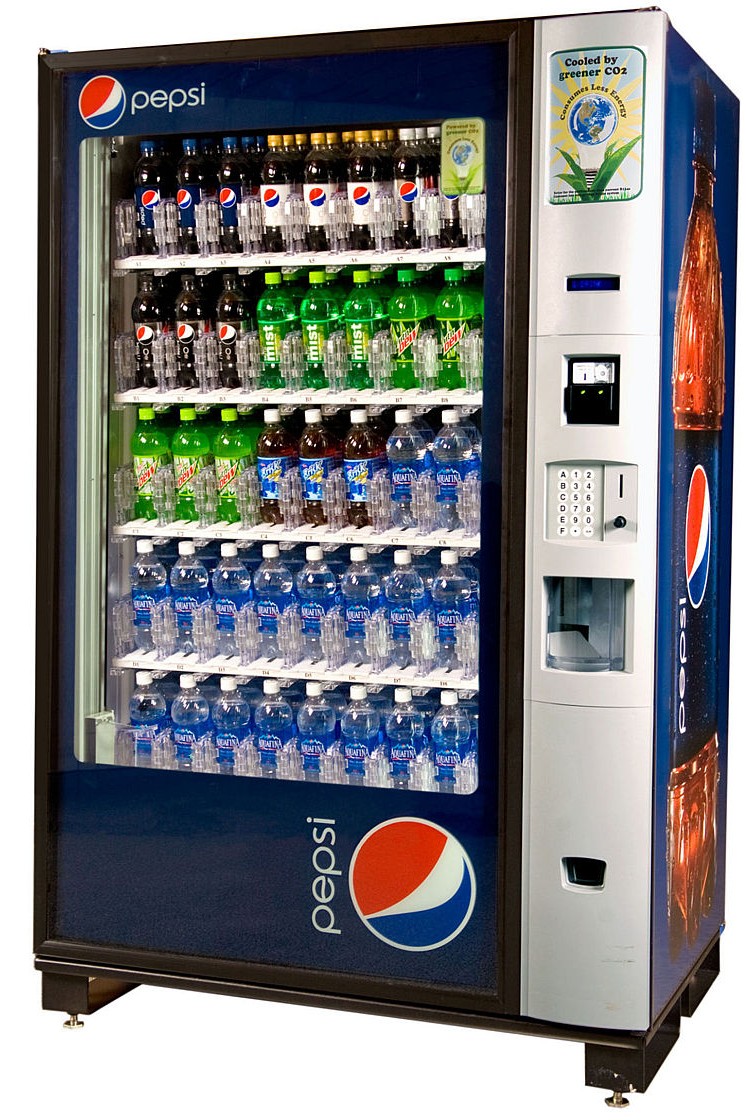 pepsi glass front vending machine